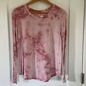 Pink tie dye soft & sexy long sleeve tee